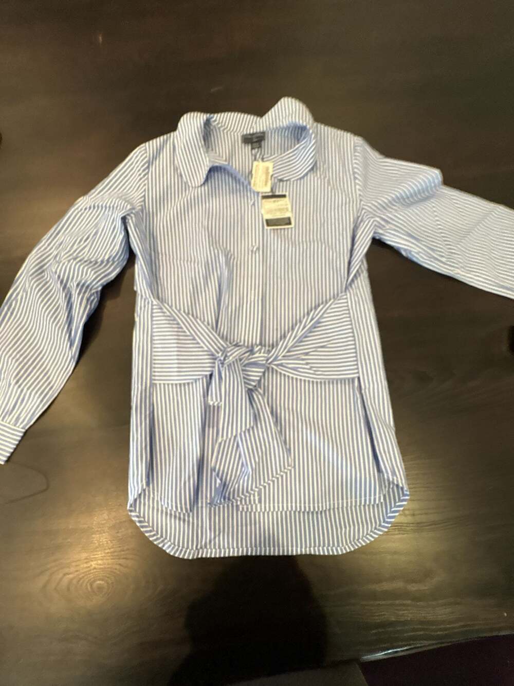 Oscar de la Renta Striped Cotton Poplin Blouse Size 14Y